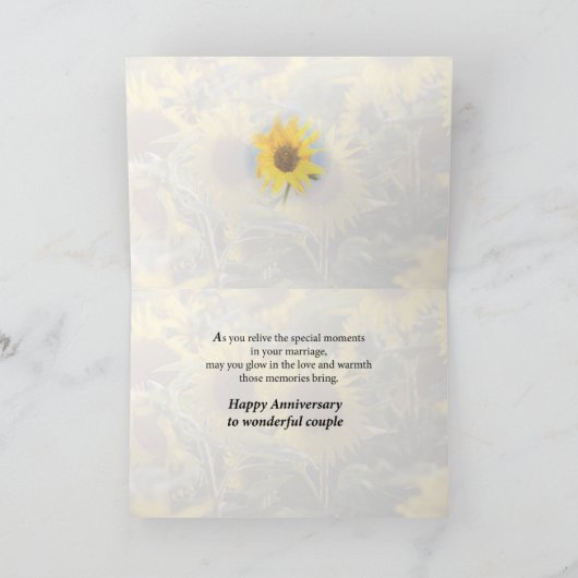 娘と娘婿の結婚1周年おめでとう カード (内部)