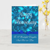 娘と娘婿の記念日グリーティングカード カード (黄色い花)