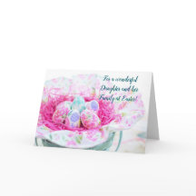 娘と家族のイースターカード