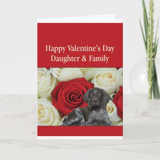 娘と家族の光沢グリズリーバレンタイン シーズンカード (正面)