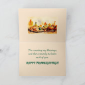 娘と家族の感謝祭のカードのための饗宴 カード (内部)