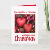 娘と彼女の婚約者の素敵なクリスマスカード シーズンカード (正面)