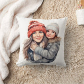 娘と母の冬のファッション クッション (ブランケット)