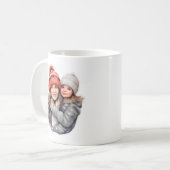 娘と母の冬のファッション コーヒーマグカップ (正面左)