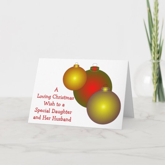 娘と義理の息子のクリスマスを食べる シーズンカード (正面)