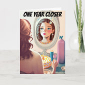 娘になろうとしている女おもしろい性誕生日 カード (正面)