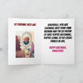 娘になろうとしている女おもしろい性誕生日 カード (内部)