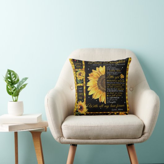 娘にパーソナライズされたとって、ママのサンフローからの愛 クッション (椅子)