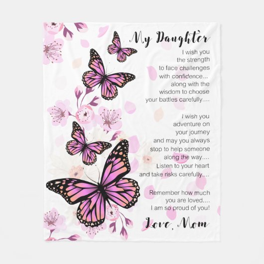 娘に力を願う フリースブランケット (正面)