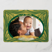 娘に幸せな最初のお母さん 箔シーズンカード (正面)