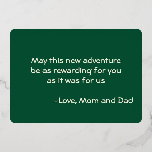 娘に幸せな最初のお母さん 箔シーズンカード (裏面)