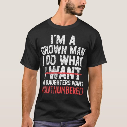 娘に従う大人の男です Tシャツ (正面)