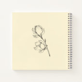 娘に手紙を届けモダンたシンプル花 ノートブック (裏面)