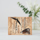 娘に贈り物、パパと娘、鷲の恋人 案内ポストカード (スタンド正面)