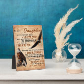 娘に贈り物、パパ、娘、鷲の恋人 フォトプラーク (側面)