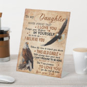 娘に贈り物、パパ、娘、鷲の恋人 台座サイン (インサイチュ)