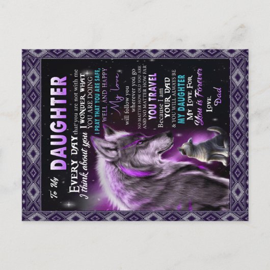 娘に贈り物、娘とパパ、狼の恋人 案内ポストカード (正面)