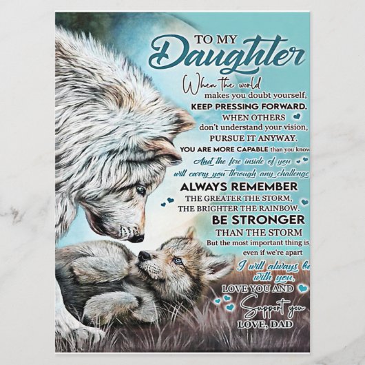 娘に贈り物、娘の誕生日 メニュー (正面)