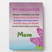 娘に贈り物、愛、タイポグラフィ フォトプラーク (正面)