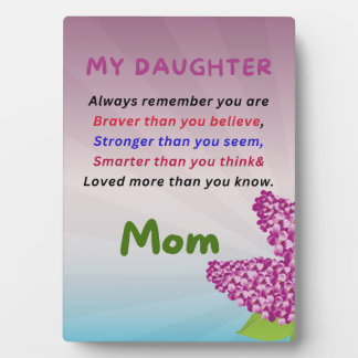 娘に贈り物、愛、タイポグラフィ フォトプラーク