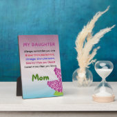 娘に贈り物、愛、タイポグラフィ フォトプラーク (側面)