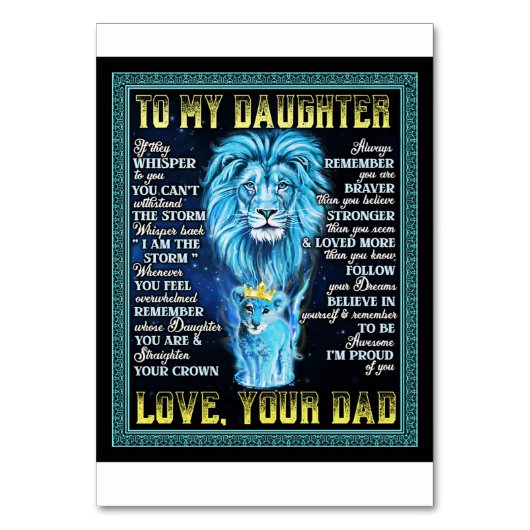 娘に贈り物、贈り物、ライオンパパ テーブルナンバー (正面)