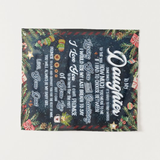 娘に贈るクリスマスレター タペストリー (正面(横))