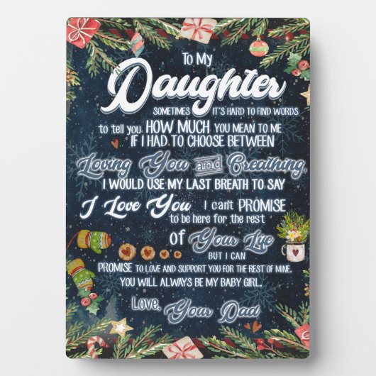 娘に贈るクリスマスレター フォトプラーク (正面)