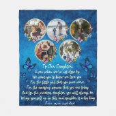 娘に5パーソナライズされた人の写真を贈る フリースブランケット (正面)