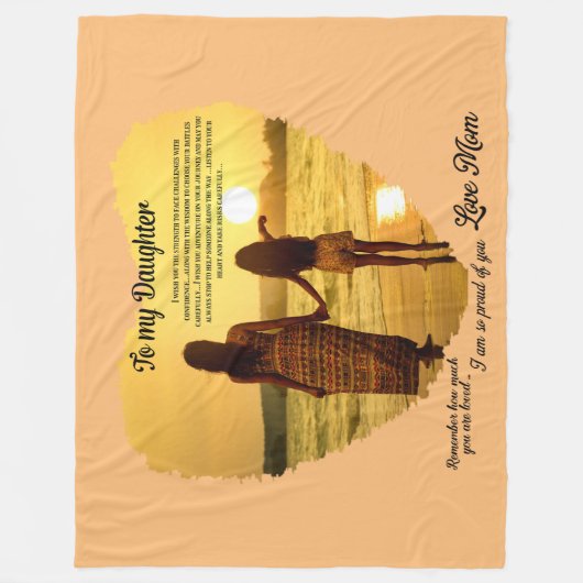 娘に フリースブランケット (正面)