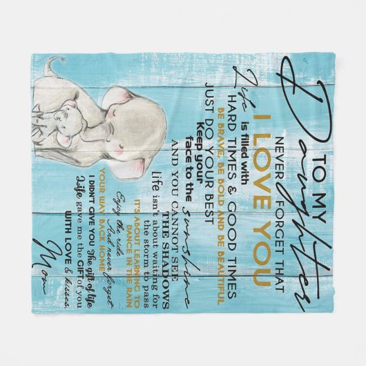 娘に |娘への素敵な贈り物 フリースブランケット (正面(横))