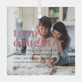 娘に |引用文と写真ギフト ガラスオーナメント