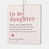 娘に |引用文と写真ギフト セラミックオーナメント (左)