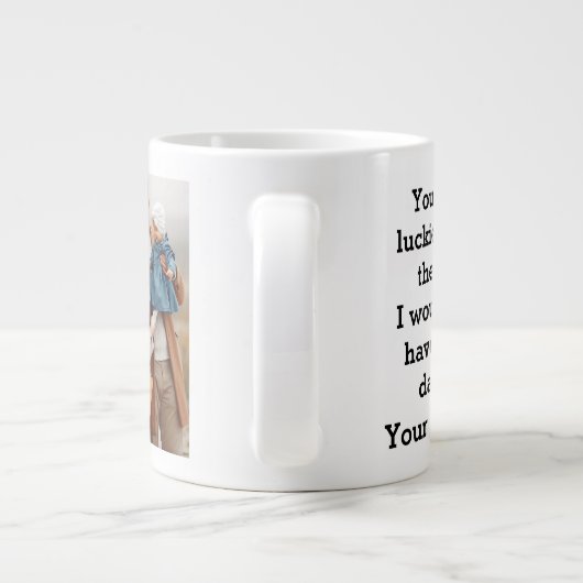 娘のおもしろいコーヒーマグからの父の日贈り物 ジャンボコーヒーマグカップ (裏面)