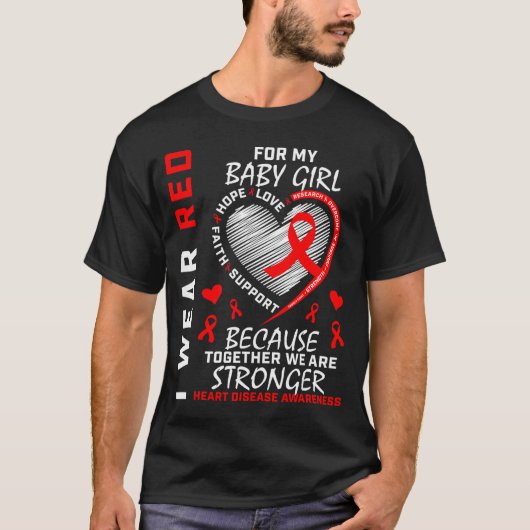 娘のために赤を着て 先天性心疾患啓発活動 Tシャツ (正面)