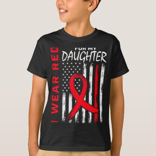 娘のために赤を身に着ける ハートディジーズ啓発活動 Tシャツ (正面)