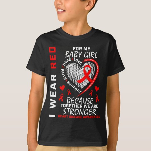 娘のために赤を身に着ける ハートディジーズ啓発活動 Tシャツ (正面)