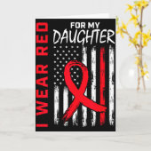娘のために赤を身に着ける ハートディジーズ啓発 カード (黄色い花)