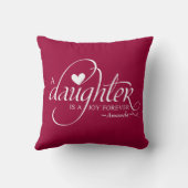娘のためのパーソナライズで甘いギフト クッション (裏面)