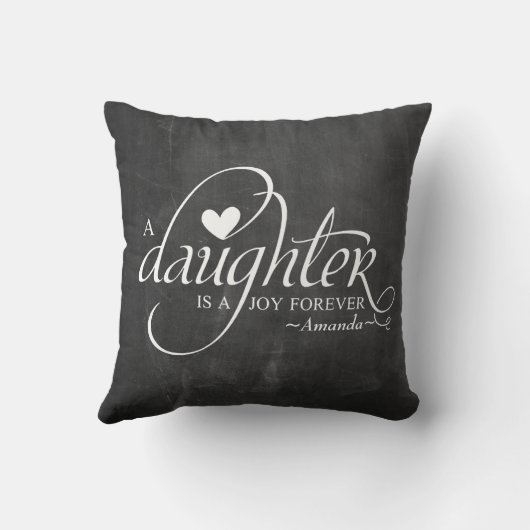 娘のためのパーソナライズで甘いギフト クッション (裏面)