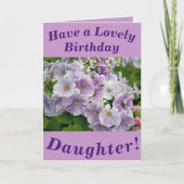 娘のためのラブリーピンクフローラ誕生日カード カード (正面)