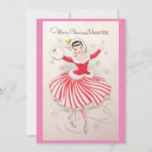 娘のためのヴィンテージクリスマスアイススケートで滑るカード シーズンカード (正面)