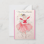 娘のためのヴィンテージクリスマスアイススケートで滑るカード ノートカード (正面)