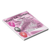 娘のための詩 16歳の誕生日 ノートパッド (アングル)