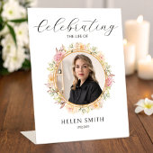 娘のための追悼・エレガントな花輪 台座サイン