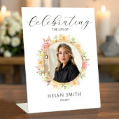 娘のための追悼・エレガントな花輪 台座サイン