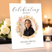 娘のための追悼・エレガントな花輪 台座サイン