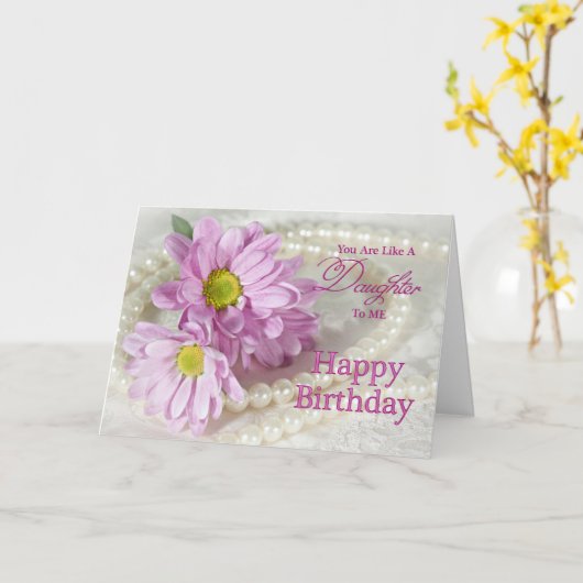 娘のように、デイジー付きの誕生日カード カード (黄色い花)