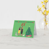 娘のクリスマスカードを持つ2つのママ カード (黄色い花)