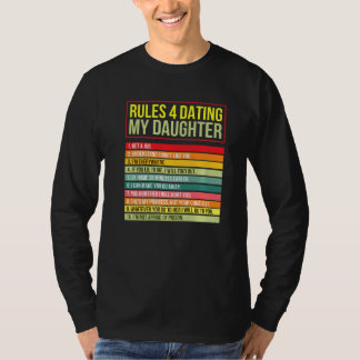 娘のグラフィックデートすることのルールカッコいいデザイン Tシャツ